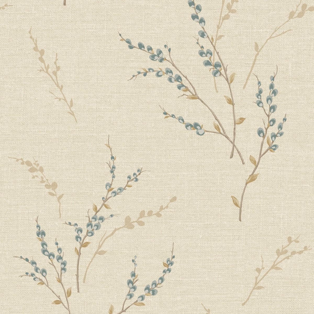 7156 - Carmella Floral Textured Vinyl Wallpaper - Blue - Belgravia