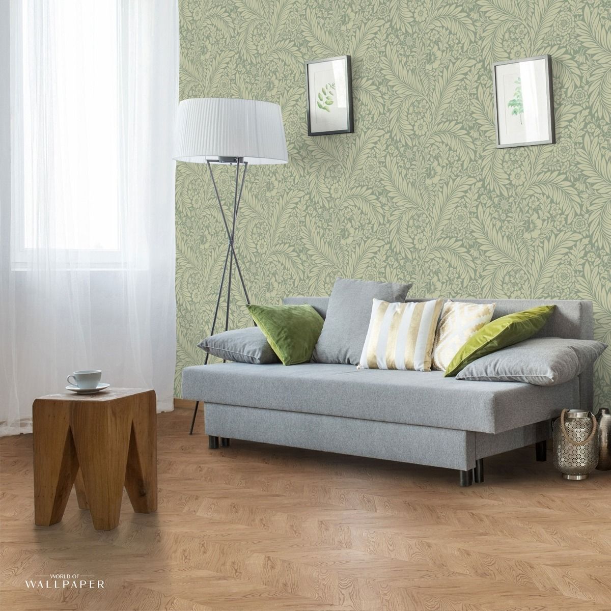 720 - Florence Leaf Wallpaper - Green - Belgravia