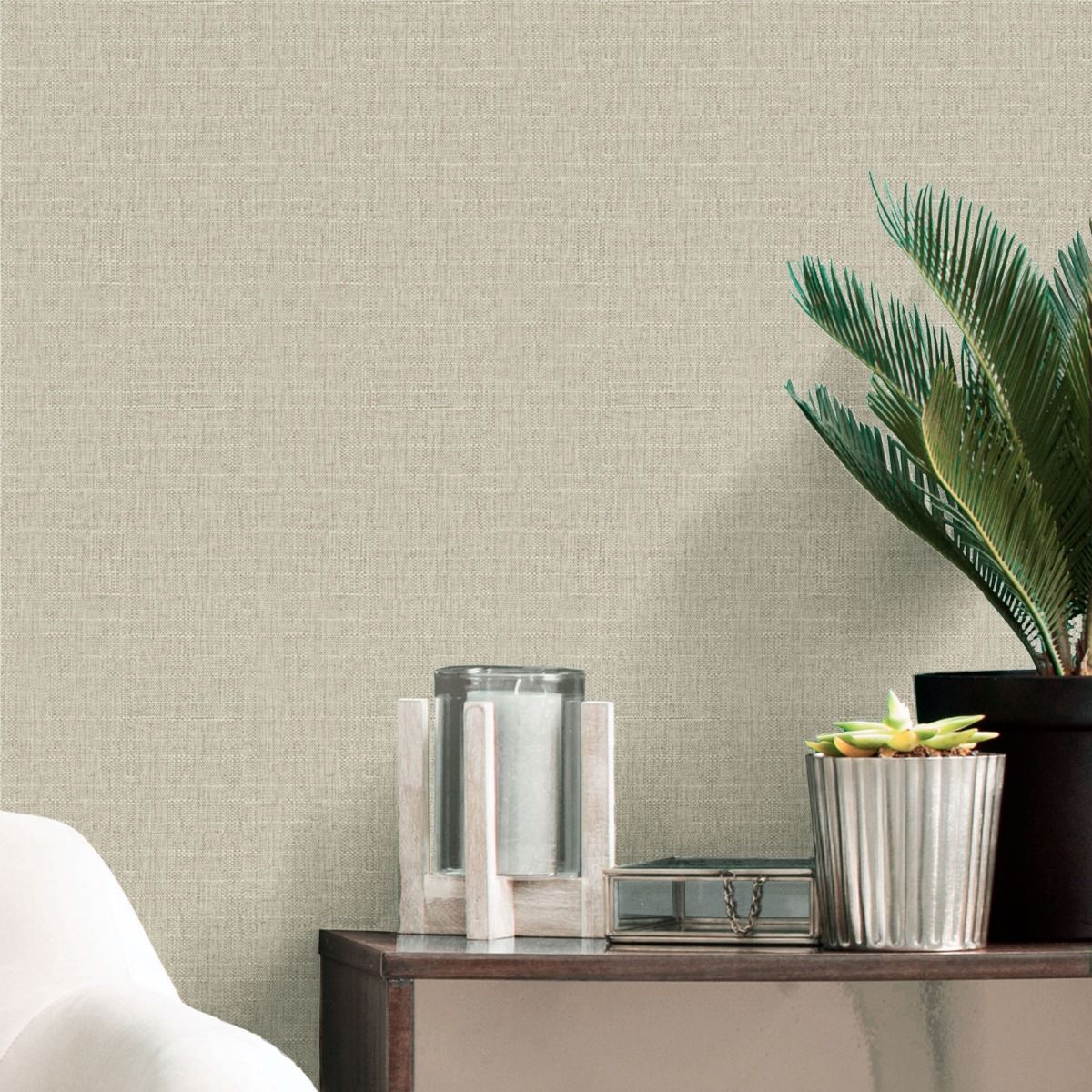 8104 - Giorgio Plain Texture Vinyl Wallpaper - Natural - Belgravia