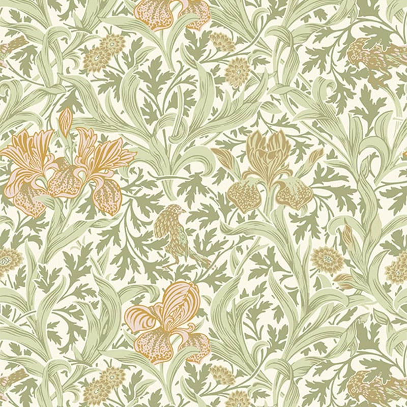82049 - Iris Wallpaper - Soft Green - Midbec