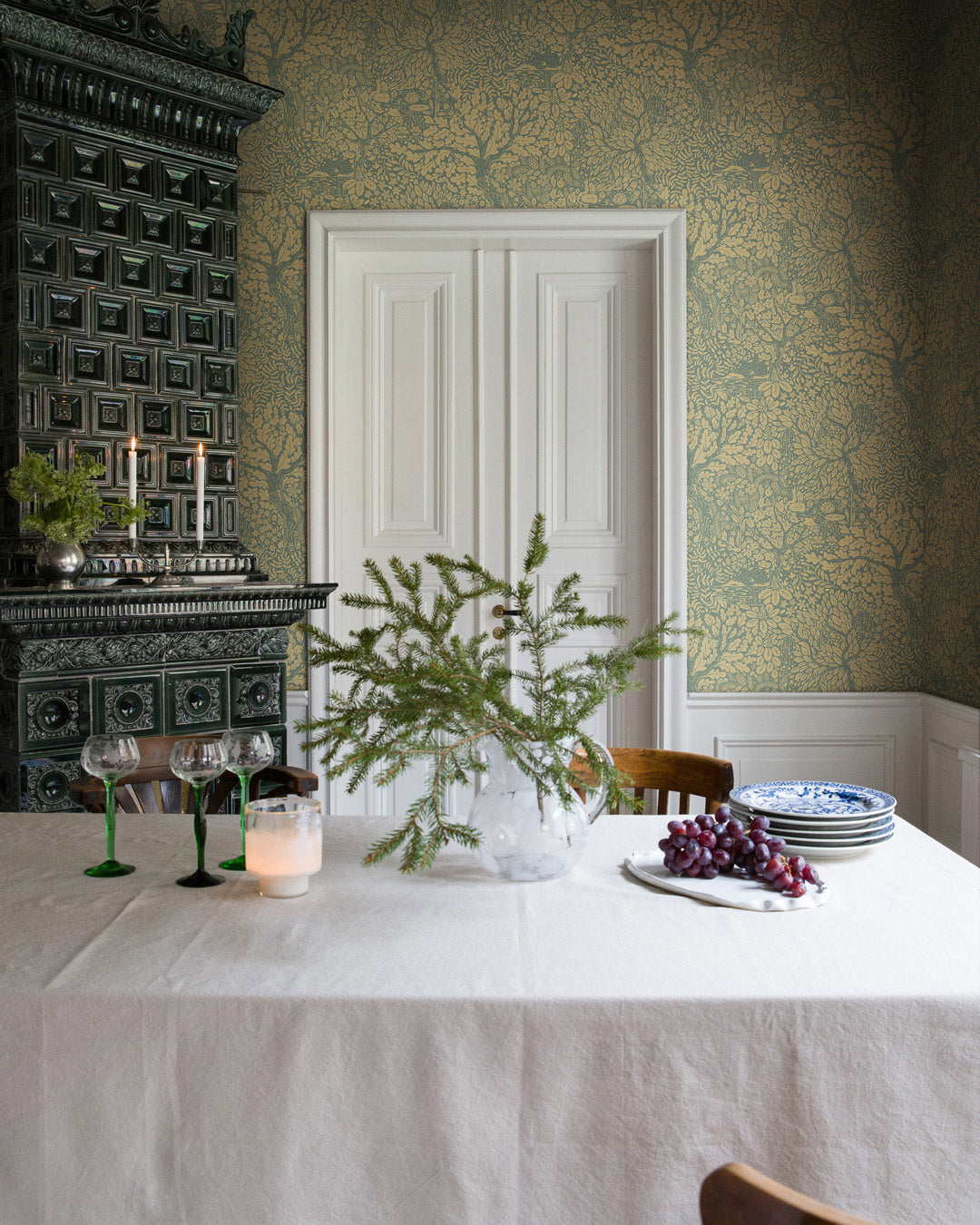 83107 - Olle Wallpaper - Green/Blue - Midbec