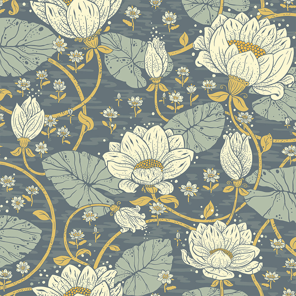 83122 - Eva Wallpaper - Blue - Midbec