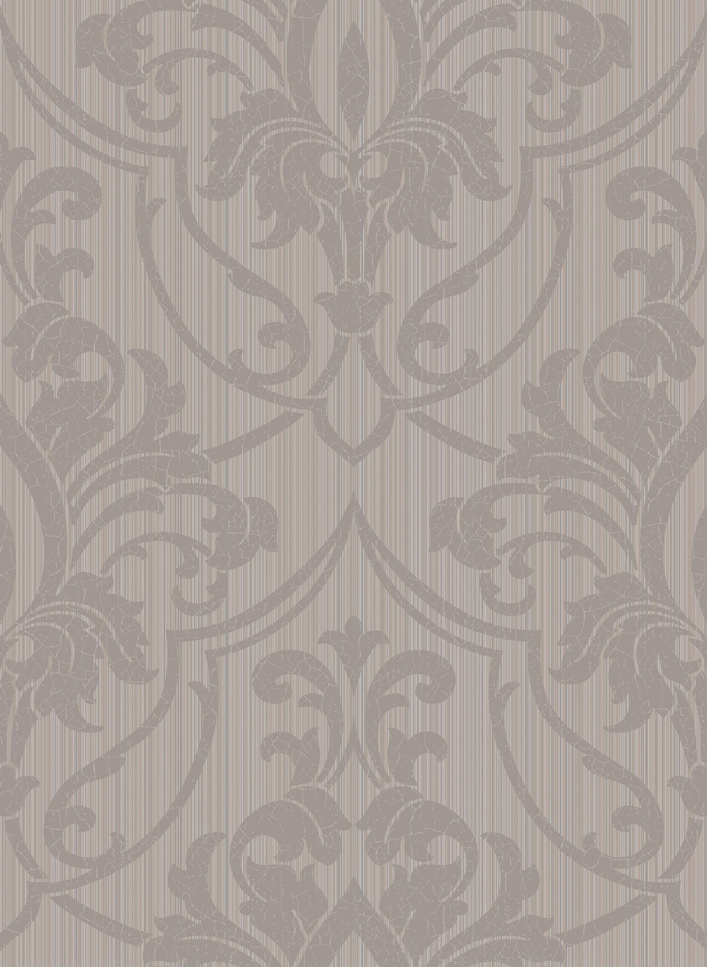 88/8033 - St Petersburg Damask Wallpaper - Metallic Gilver on Taupe - Cole & Son