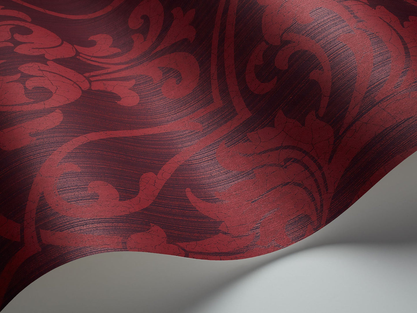 88/8035 - St Petersburg Damask Wallpaper - Red on Ink - Cole & Son