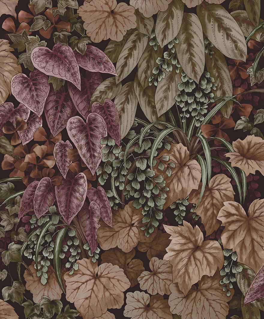 91360 - Cascading Garden Wallpaper - Crimson - Holden Decor
