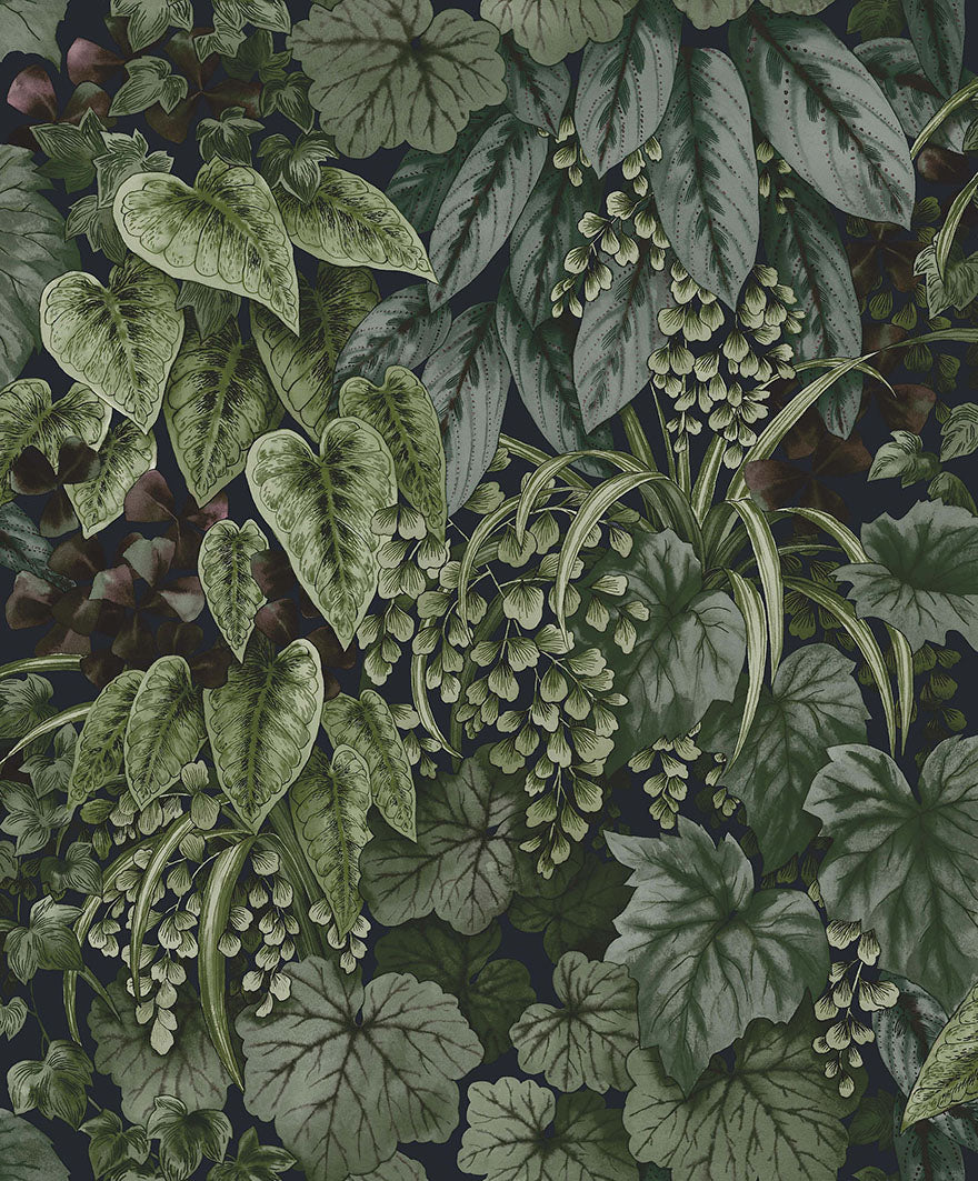 91361 - Cascading Garden Wallpaper - Navy - Holden Decor