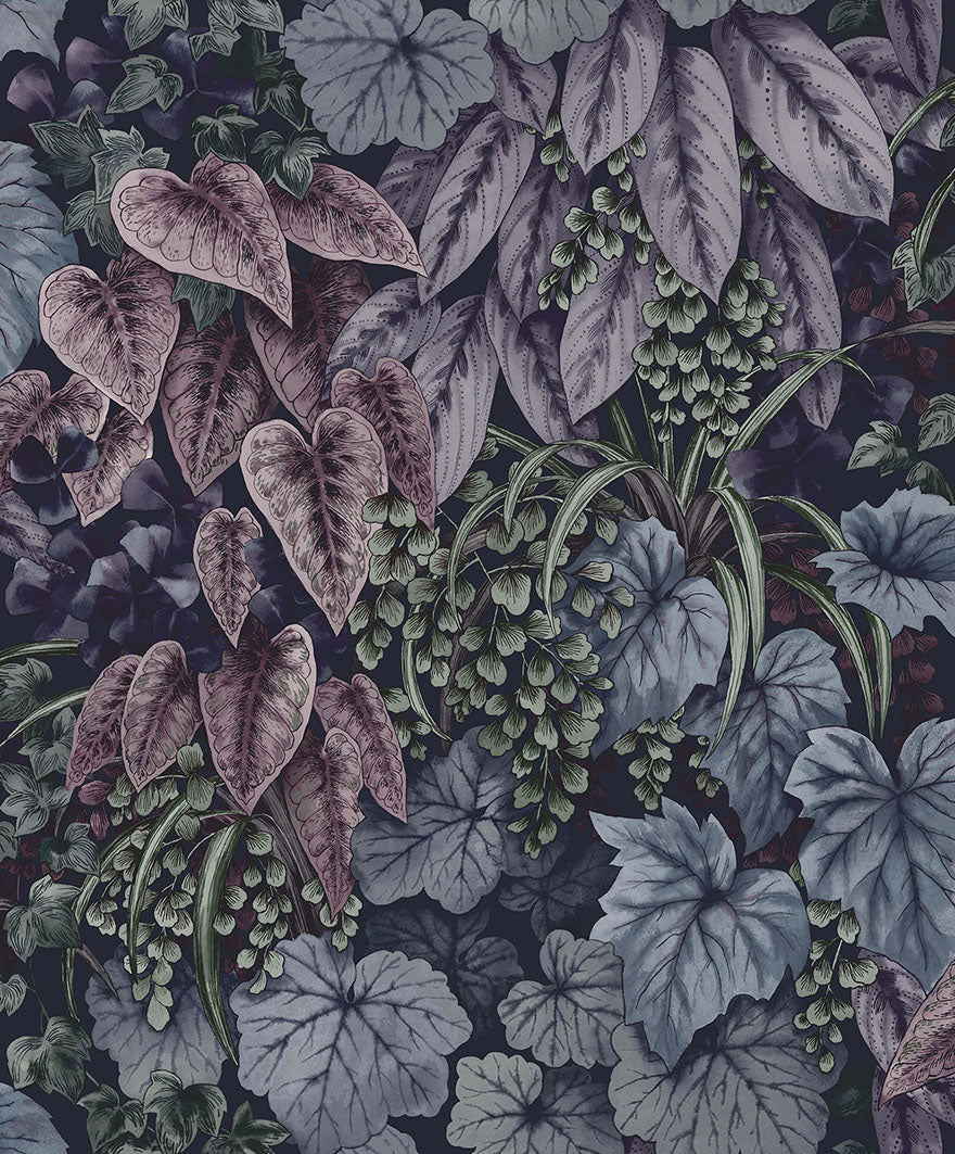 91362 - Cascading Garden Wallpaper - Plum - Holden Decor