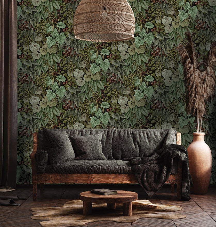 91363 - Cascading Garden Wallpaper - Green - Holden Decor