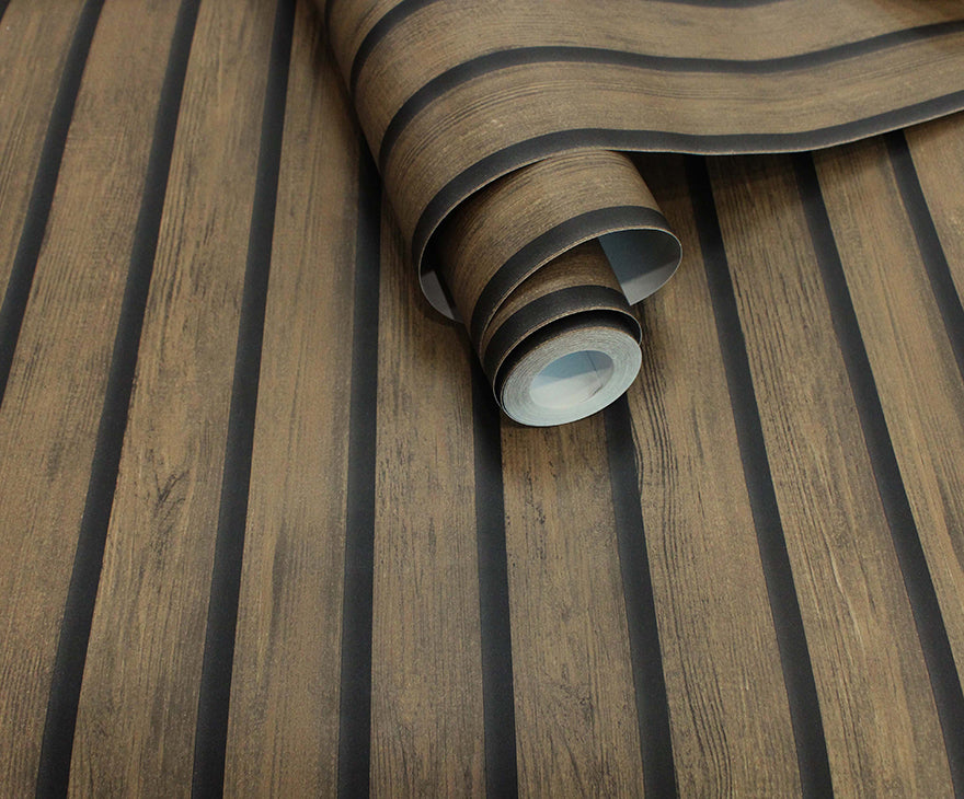 91380 - Acacia Wallpaper - Dark Wood - Holden Decor