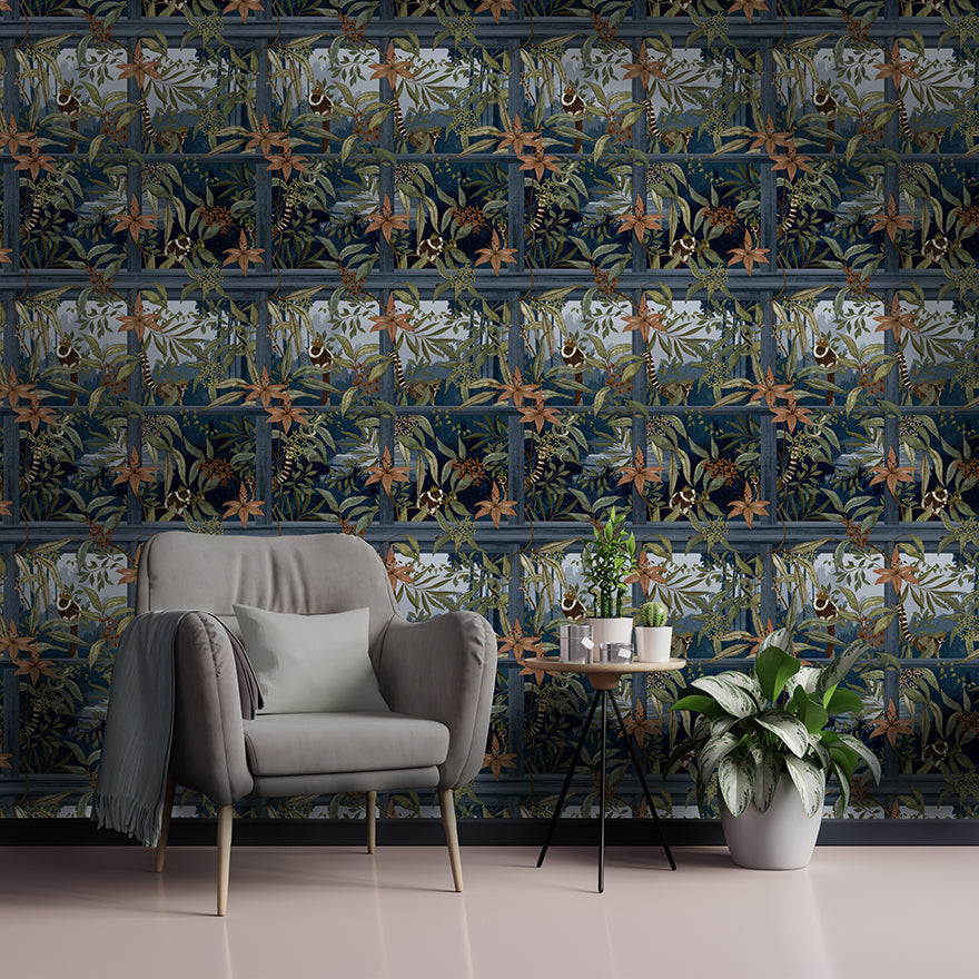 91390 - Comoro Wallpaper - Navy - Holden Decor