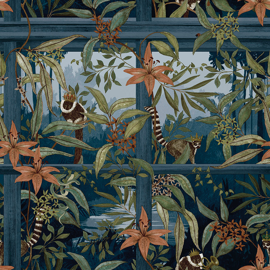 91390 - Comoro Wallpaper - Navy - Holden Decor