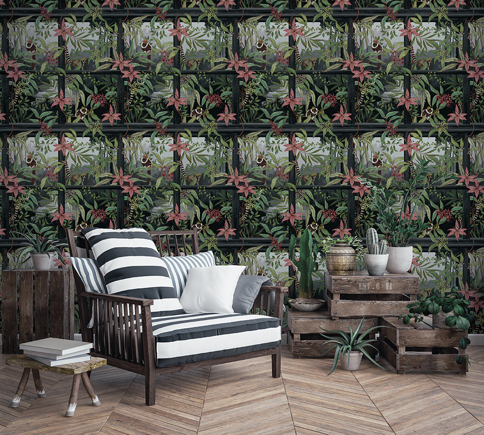 91391 - Comoro Wallpaper - Charcoal - Holden Decor