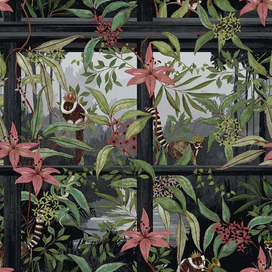 91391 - Comoro Wallpaper - Charcoal - Holden Decor