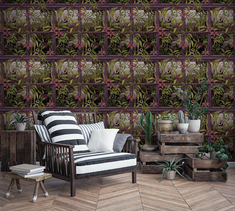 91393 - Comoro Wallpaper - Plum - Holden Decor