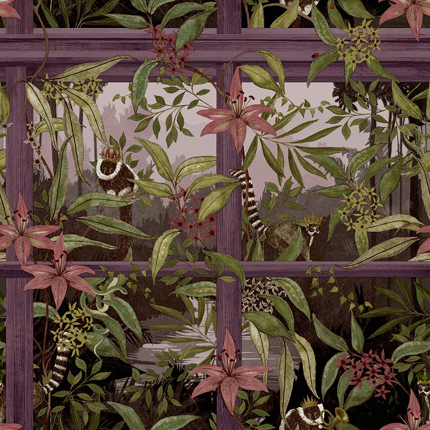 91393 - Comoro Wallpaper - Plum - Holden Decor