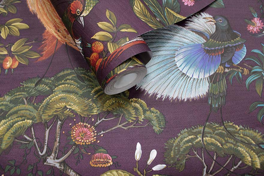 91400 - Yasuni Wallpaper - Plum - Holden Decor