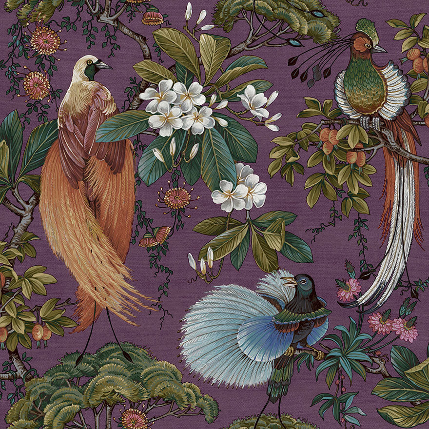 91400 - Yasuni Wallpaper - Plum - Holden Decor