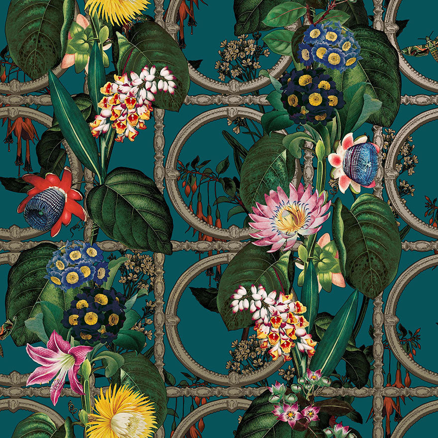 91432 - Alata Wallpaper - Teal - Holden Decor