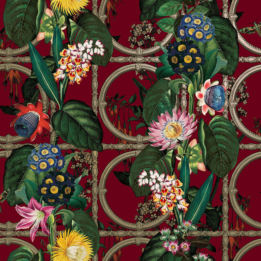 91434 - Alata Wallpaper - Burgundy - Holden Decor