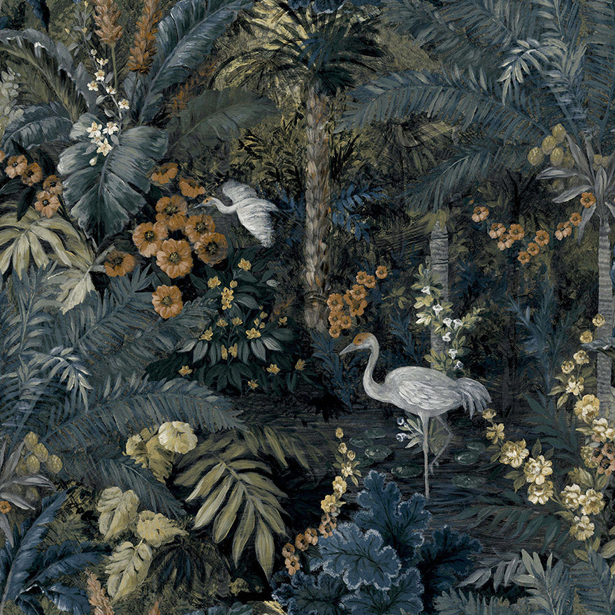 91440 - Masoala Wallpaper - Navy - Holden Decor
