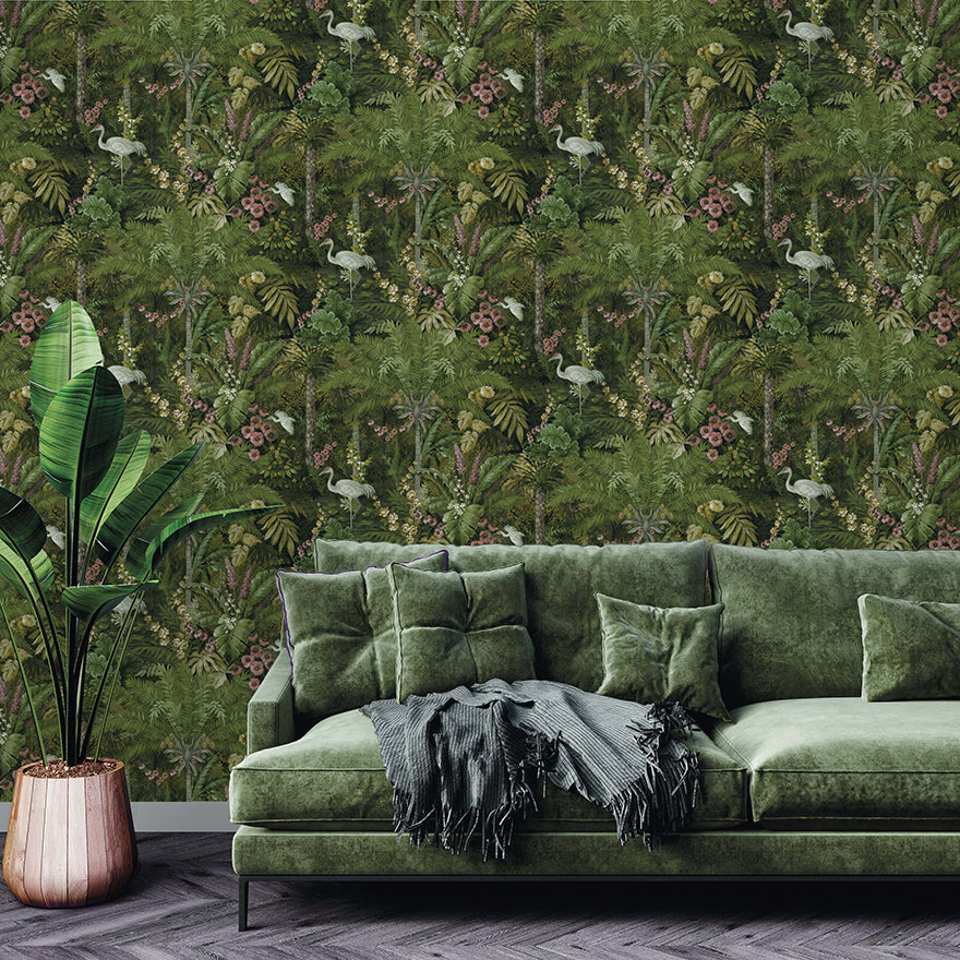 91442 - Masoala Wallpaper - Green - Holden Decor