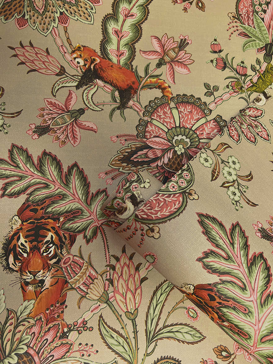 91490 - Zari Wallpaper - Coral - Holden Decor