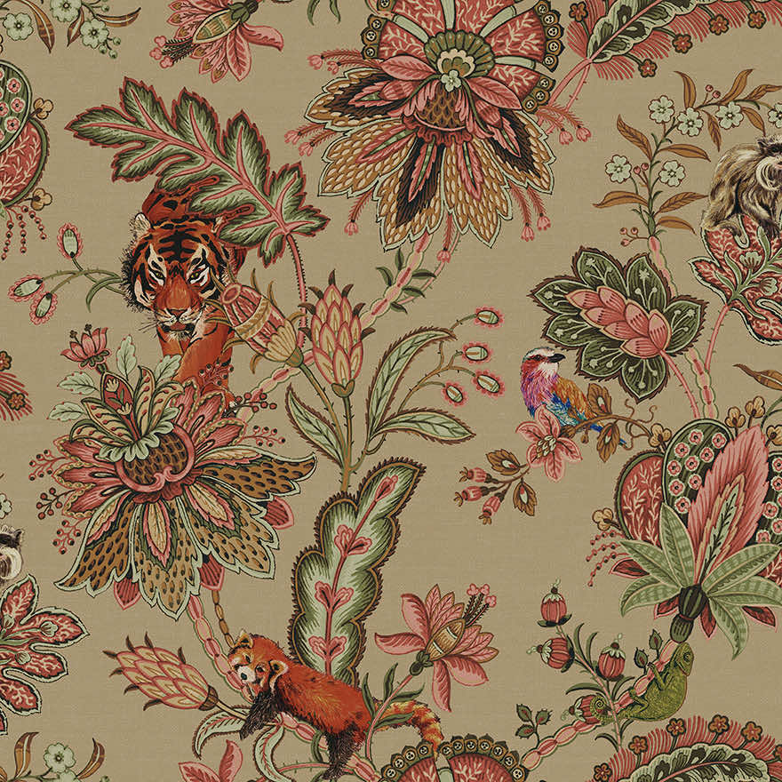 91490 - Zari Wallpaper - Coral - Holden Decor