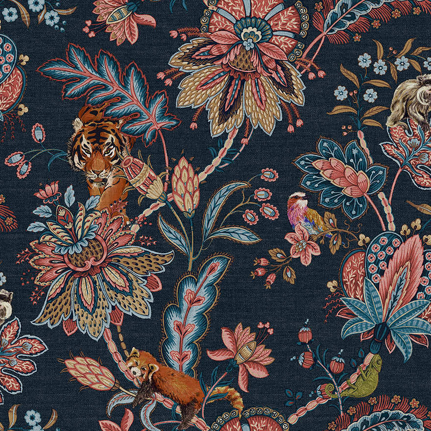 91492 - Zari Wallpaper - Navy - Holden Decor