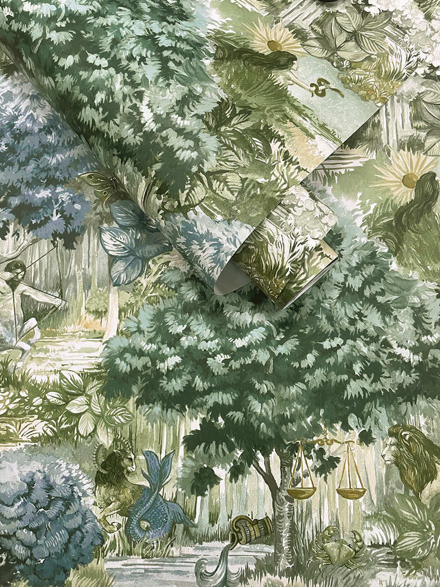 91542 - Zodiac Wallpaper - Blue Green - Holden Decor
