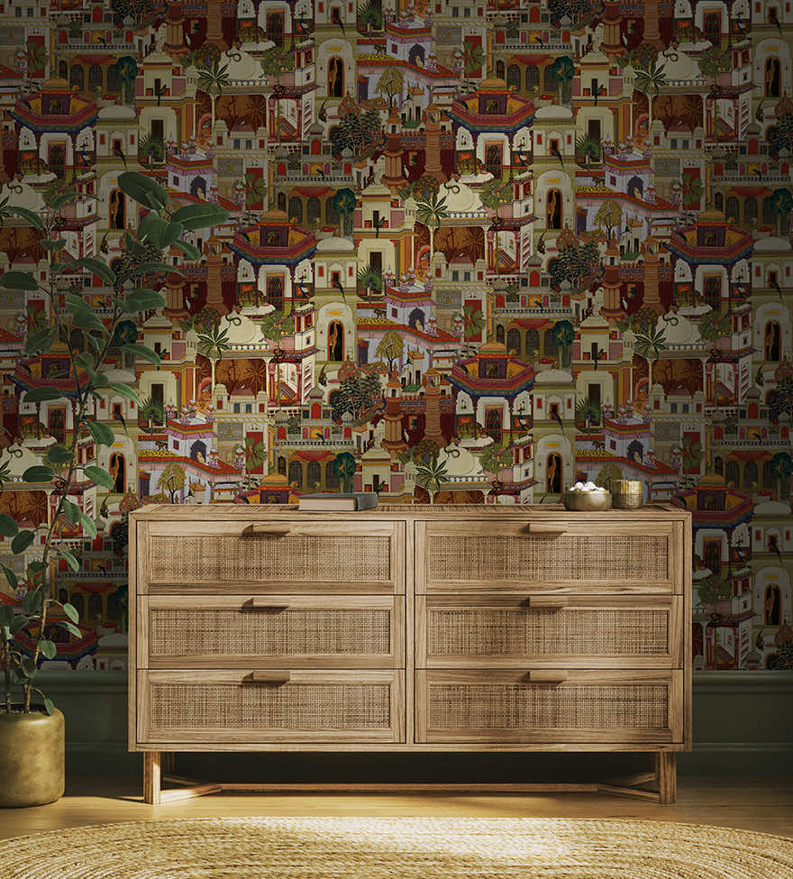 91551 - Civita Wallpaper - Multi - Holden Decor