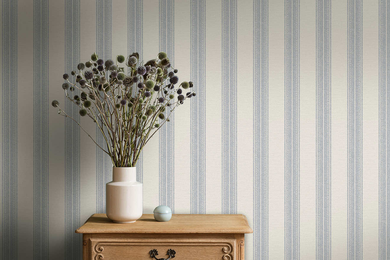 91672 - Yuste Stripe Wallpaper - Blue - Holden Decor
