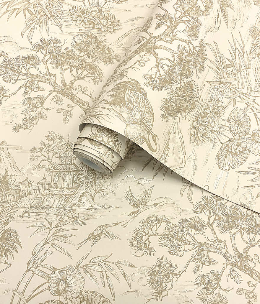 91700 - Natoru Wallpaper - Cream - Holden Decor