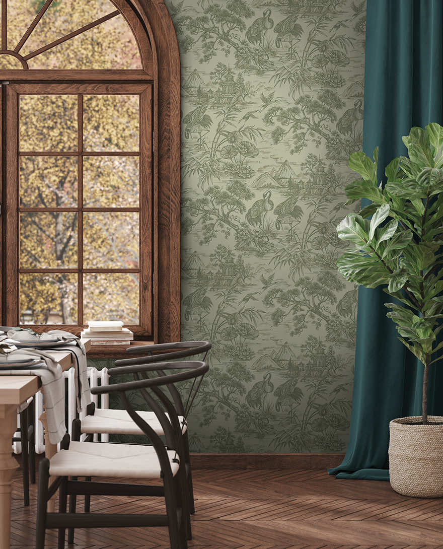 91704 - Natoru Wallpaper - Sage - Holden Decor