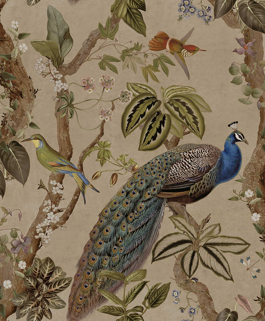 91740 - Cassia Wallpaper - Taupe - Holden Decor