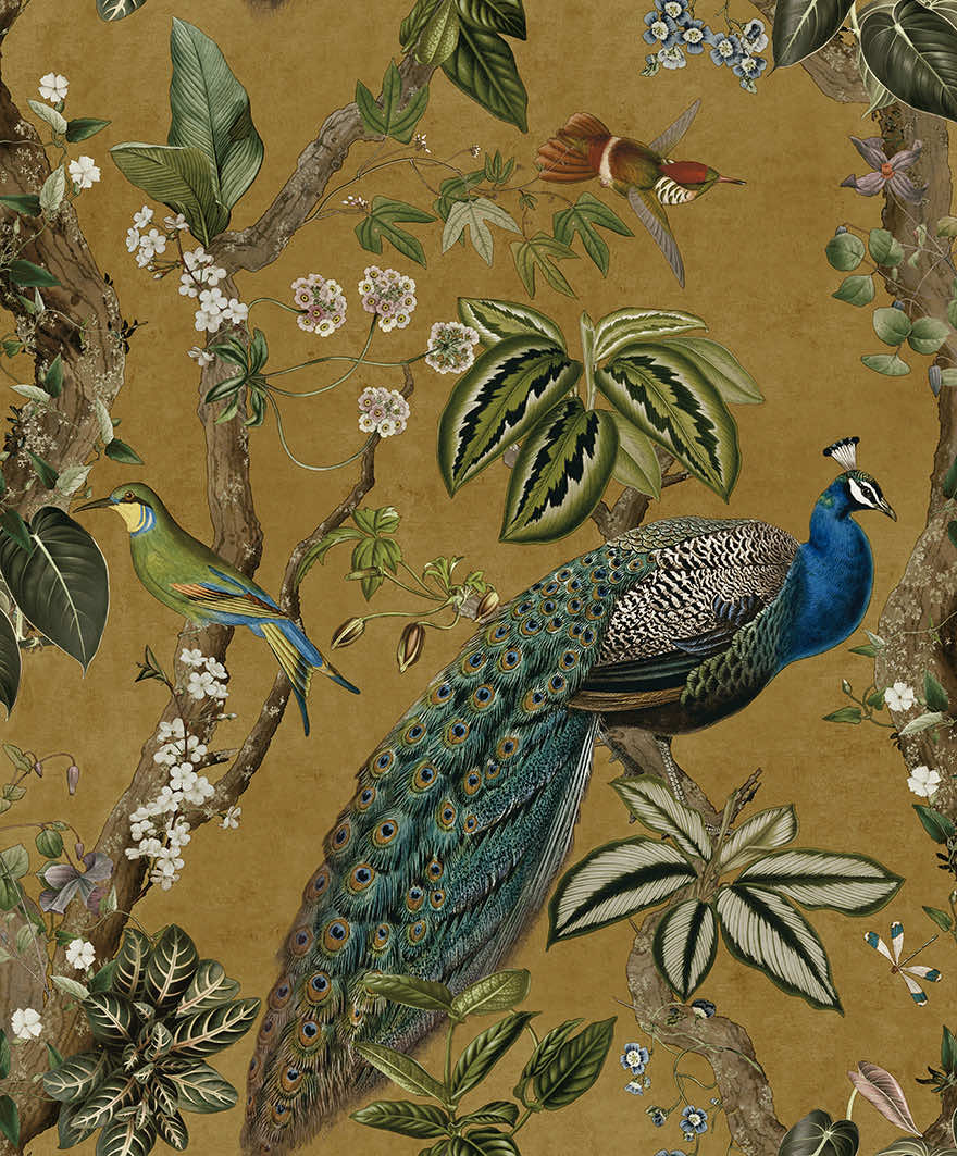 91743 - Cassia Wallpaper - Ochre - Holden Decor