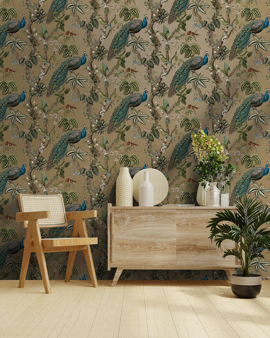91744 - Cassia Wallpaper - Gold - Holden Decor