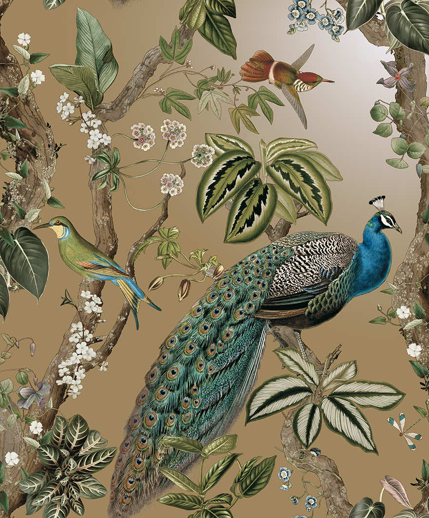91744 - Cassia Wallpaper - Gold - Holden Decor