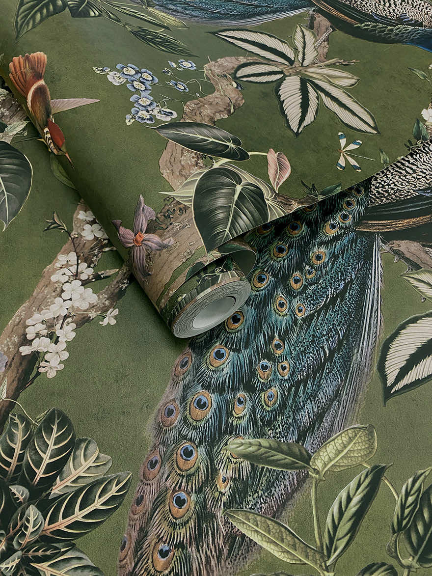 91745 - Cassia Wallpaper - Green - Holden Decor