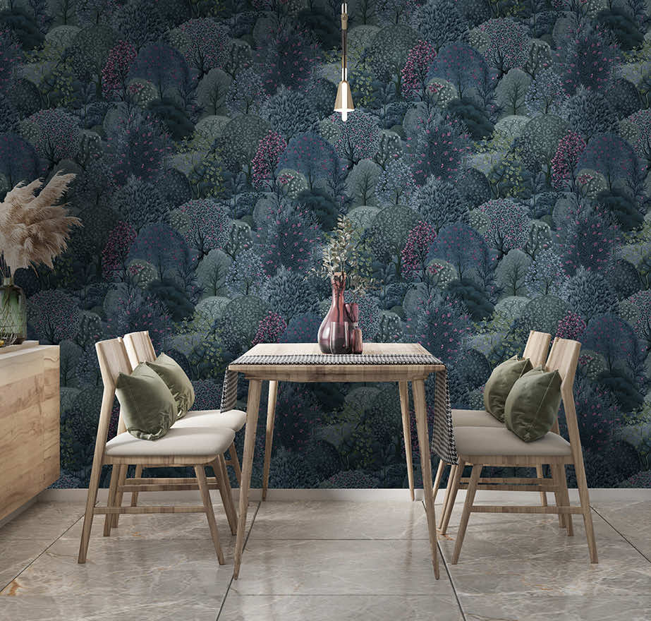 91751 - Arboretum Wallpaper - Navy - Holden Decor