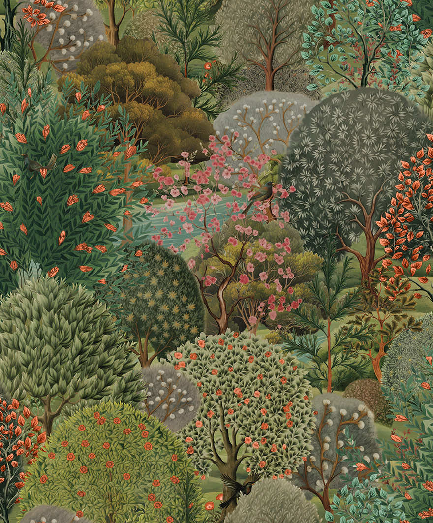 91752 - Arboretum Wallpaper - Green - Holden Decor