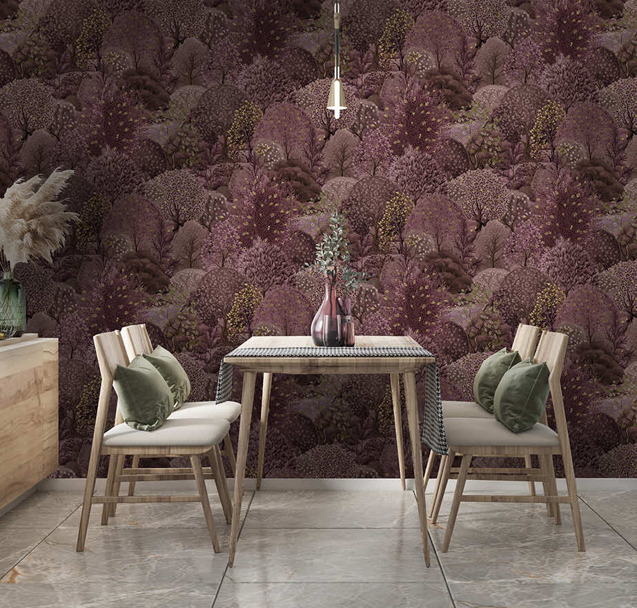 91753 - Arboretum Wallpaper - Berry - Holden Decor