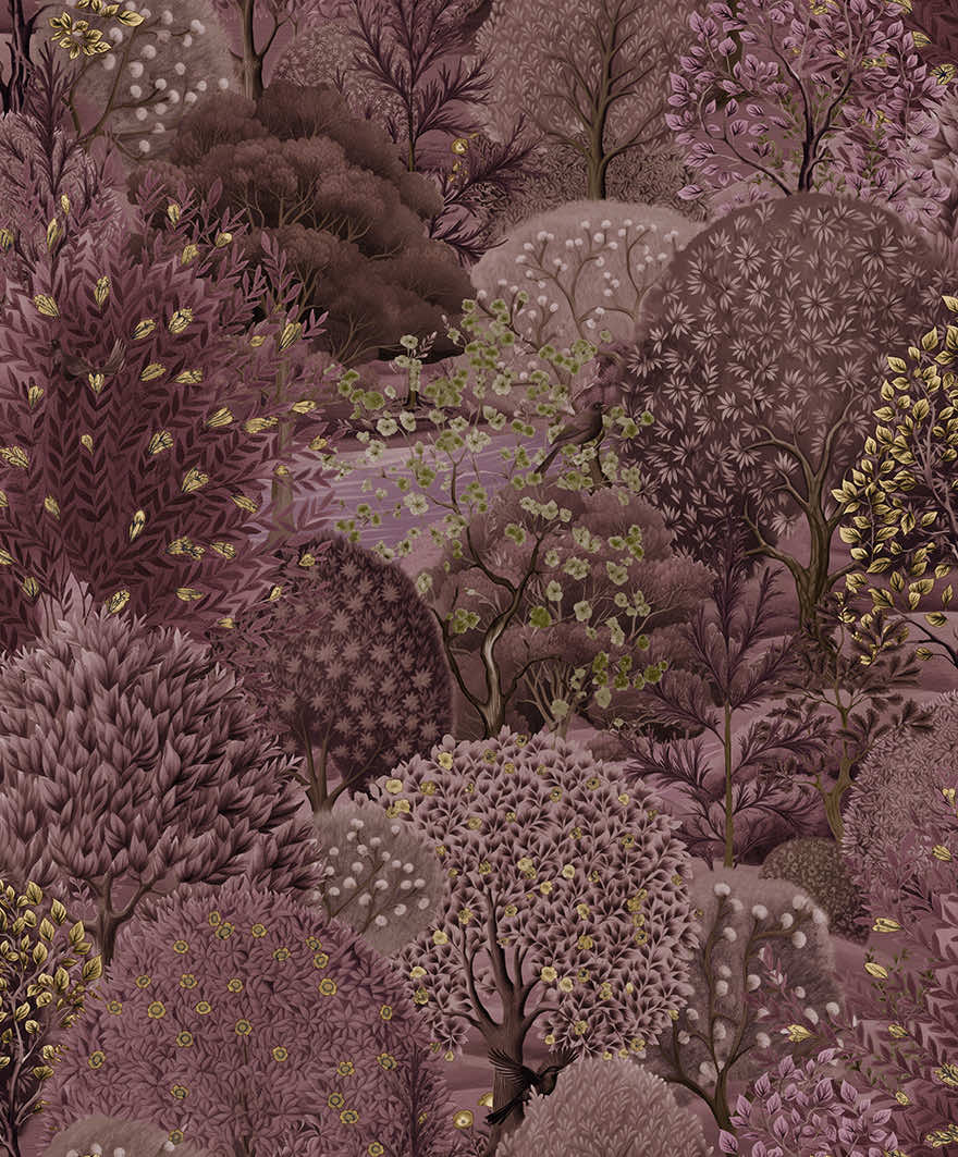 91753 - Arboretum Wallpaper - Berry - Holden Decor