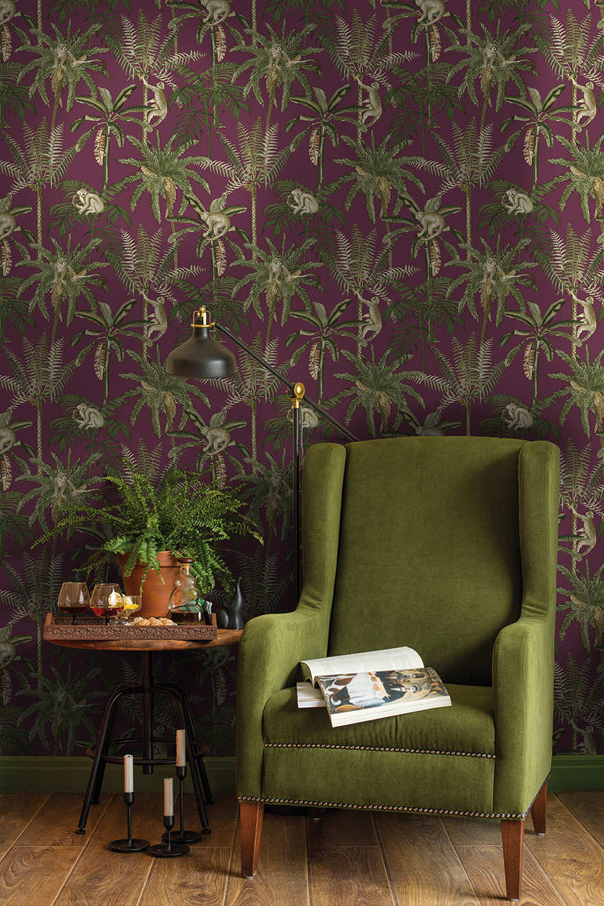 91760 - Ateles Wallpaper - Berry - Holden Decor