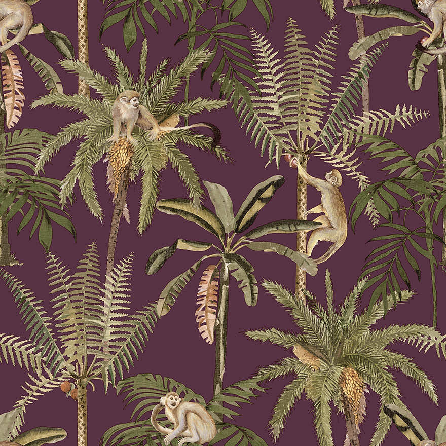 91760 - Ateles Wallpaper - Berry - Holden Decor