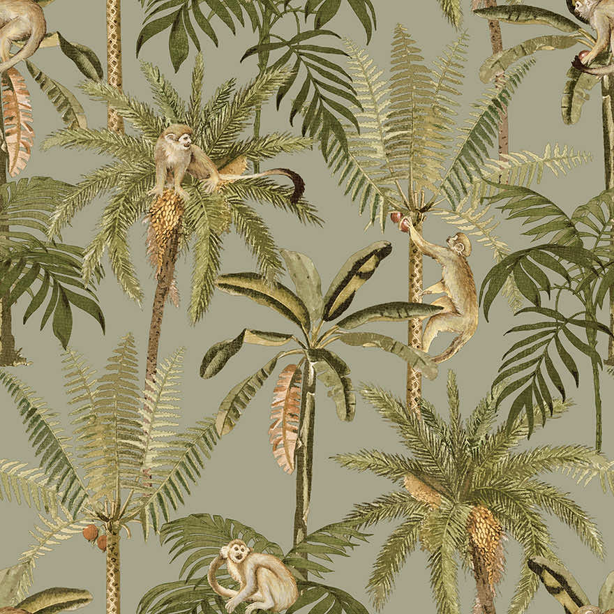 91762 - Ateles Wallpaper - Sage - Holden Decor