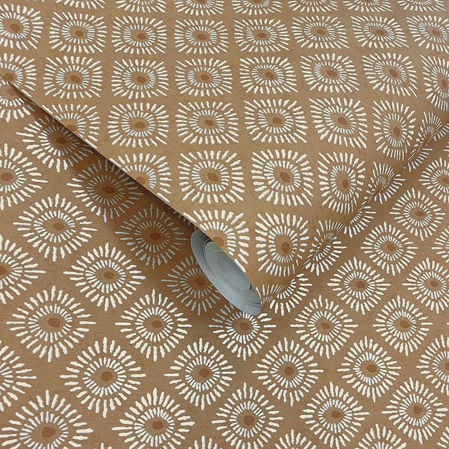 91873 - Sunstone Wallpaper - Orange - Holden Decor