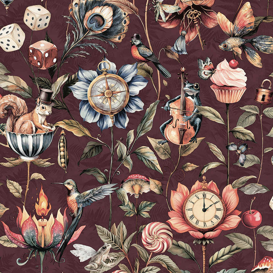 91942 - Elysium Wallpaper - Mulberry - Holden Decor