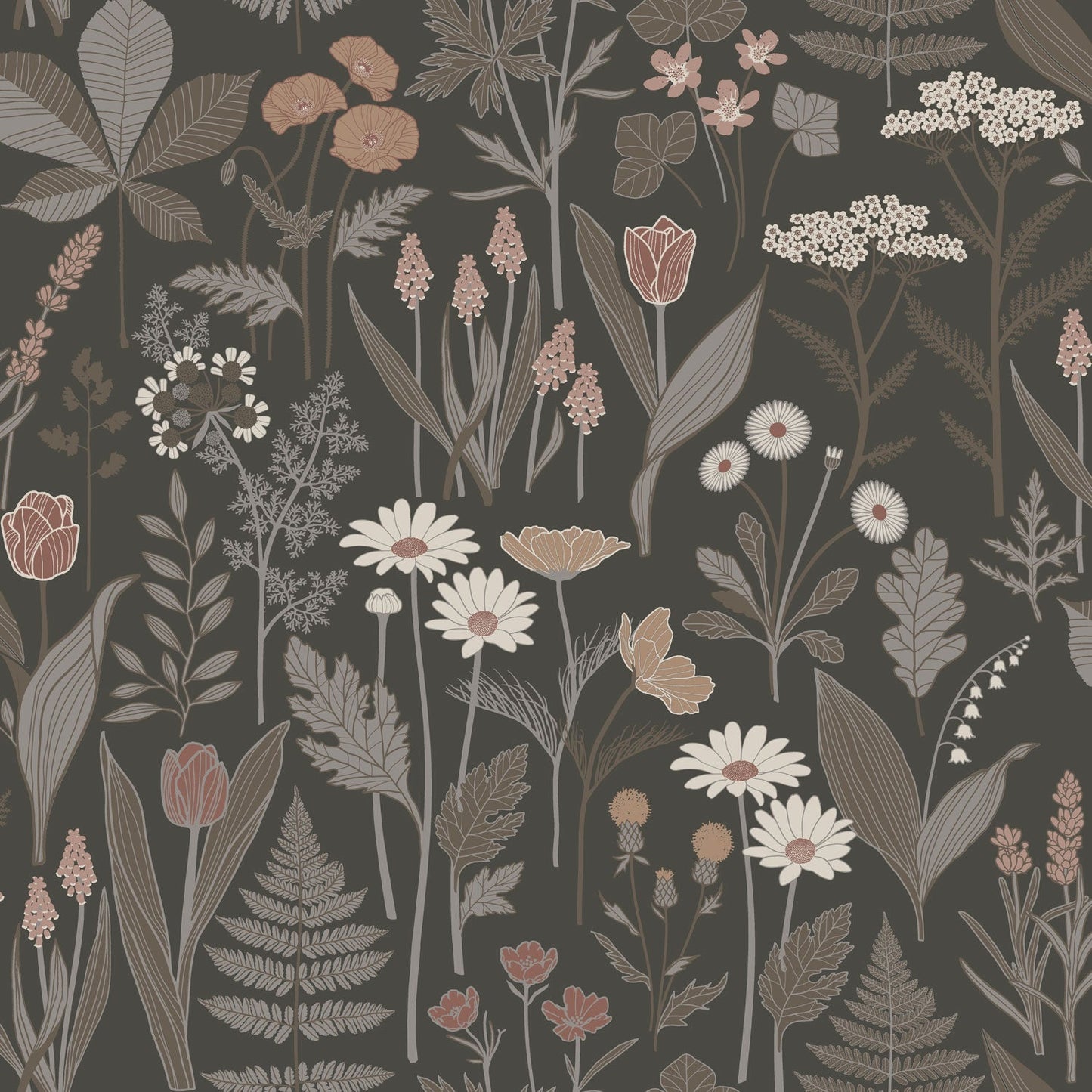 92105 - Elsa Wallpaper - Brown - Midbec