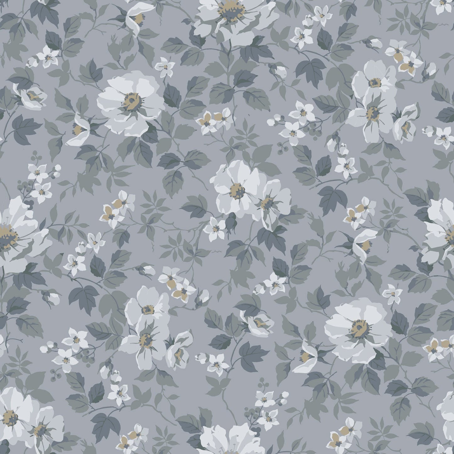 92111 - Johanna Wallpaper - Blue/Gray - Midbec