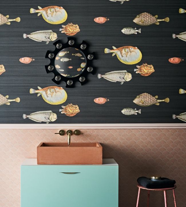 97/10048 - Acquario Wallpaper - Charcoal - Cole & Son